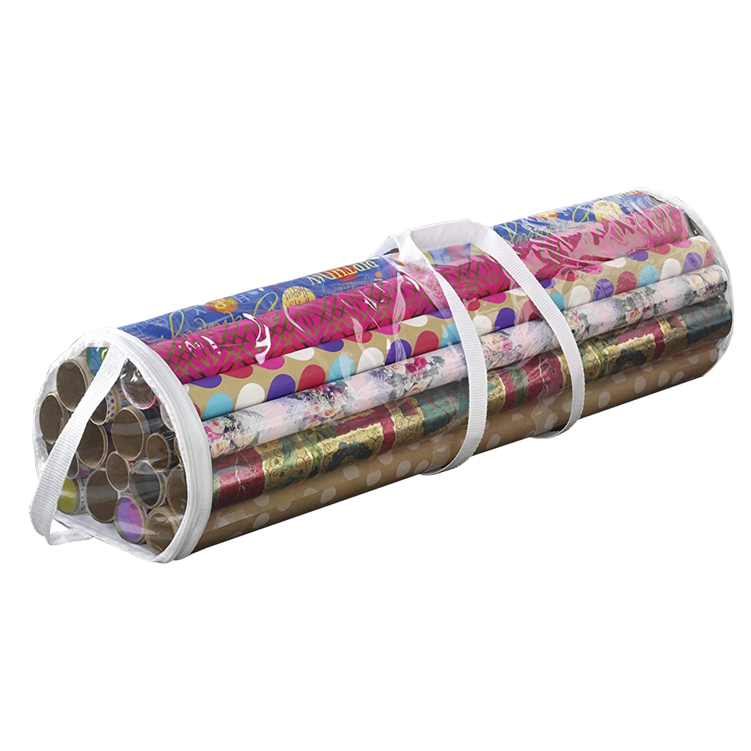Daniel James Housewares Clear Gift Wrap Storage Bag Organiser Roll Christmas Birthday Wrapping Paper