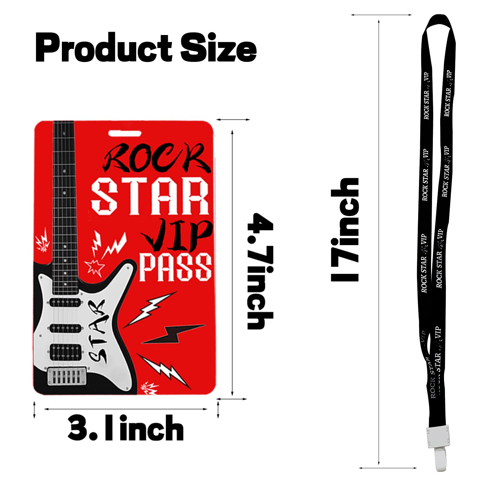 Amazon.com : 25 Pcs Rock Star Party Badge Rock PVC Card and Roll