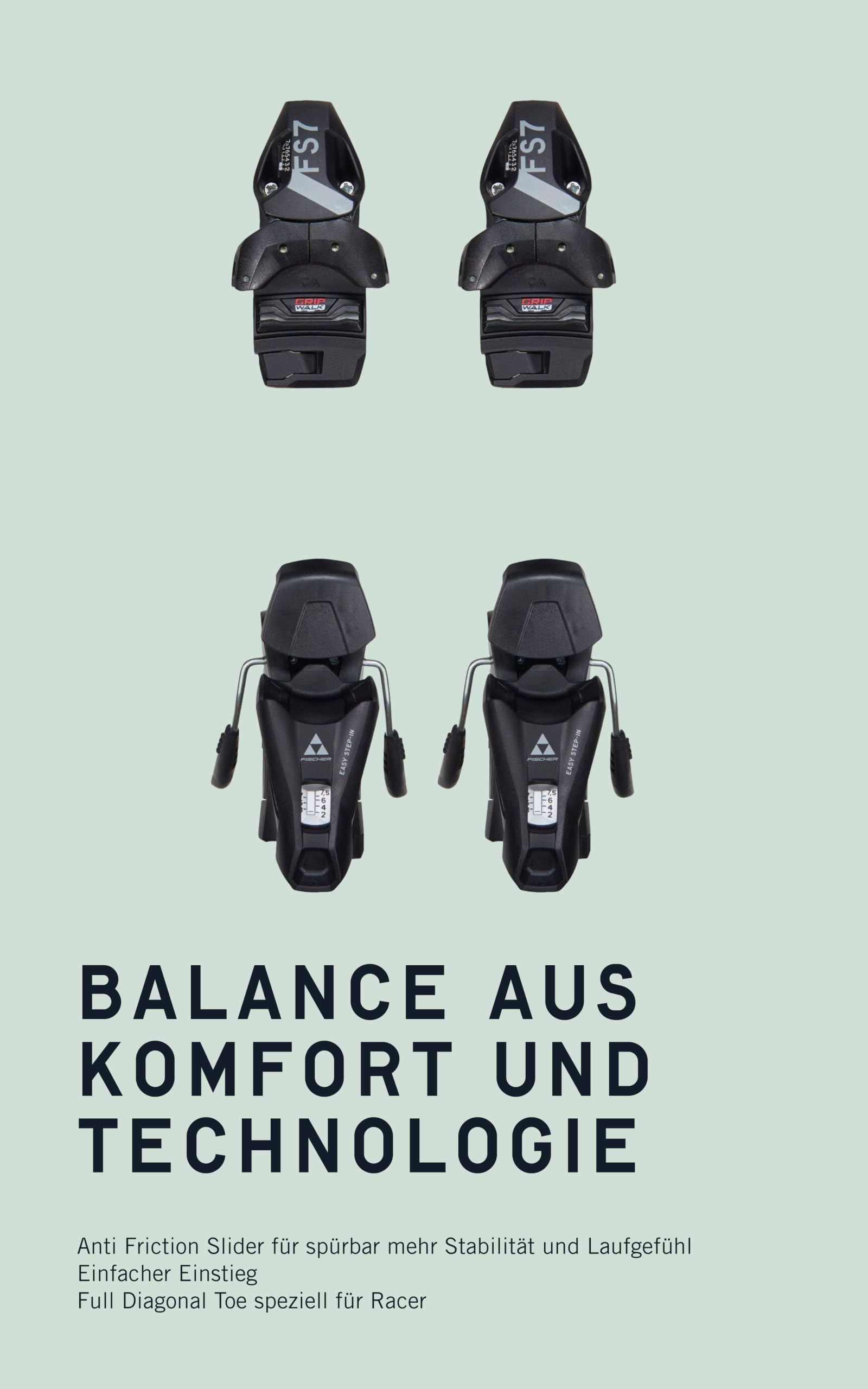 Fischer Kinder Skibindung FS7 GW CA JRS, Z-Wert 2-7,5, Schwarz