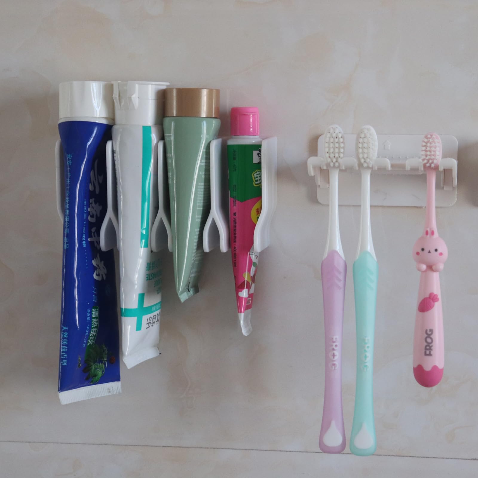 OMBIZNY Adhesive Wall Mount Bathroom Skincare Product Organizer, White