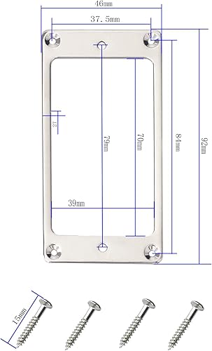 Miniatura 2 de 2 piezas Yootones Humbucker metal de repuesto para anillo de recogida compatible con guitarras eléctricas LPSG (plateado)
