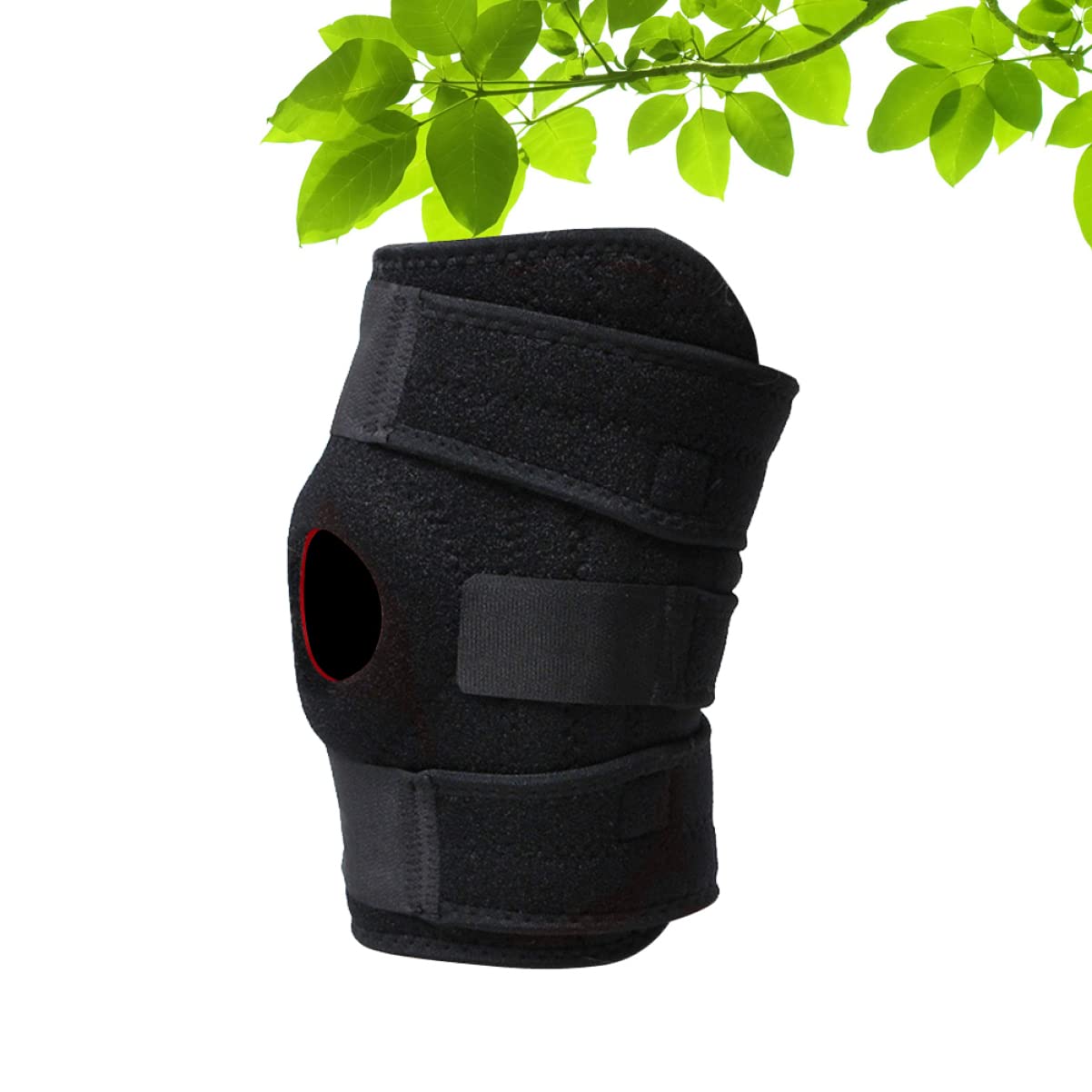 Adjustable Sports Knee Pad for Mountaineering Exercise, Breathable Black L | Ok Cloth and EVA, Disperses Pressure Evenly, Single Piece Size 23 by 57.5cm, for Outdoor Activities