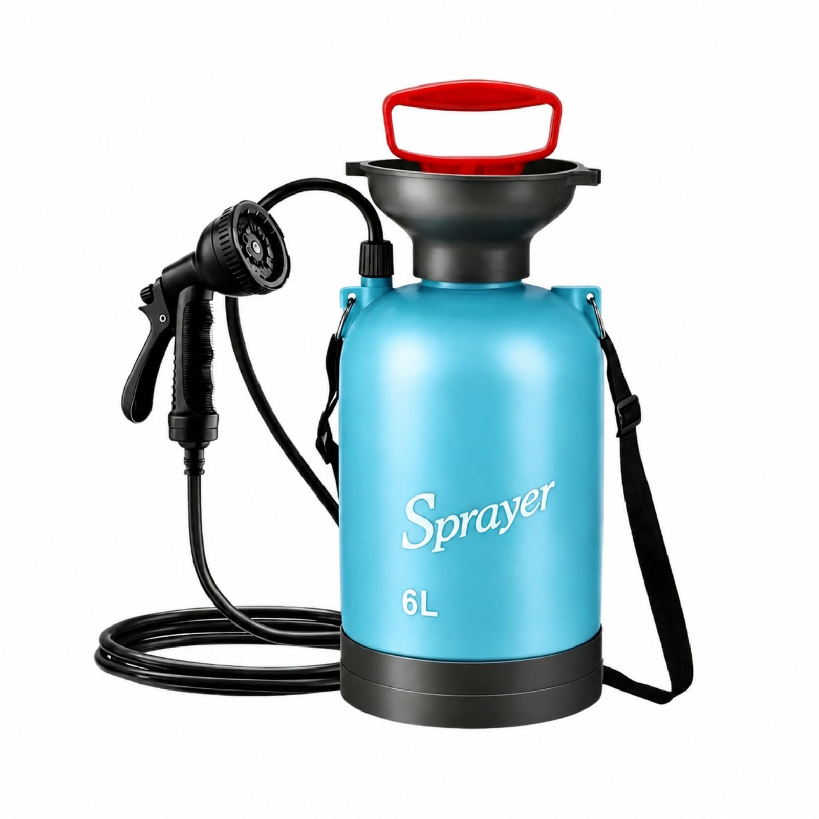Vielseitig Sprühgät mit Tragegurt, 6 Liter, 3-Meter-Schlauch, 10 Sprühmuster, Color to 1