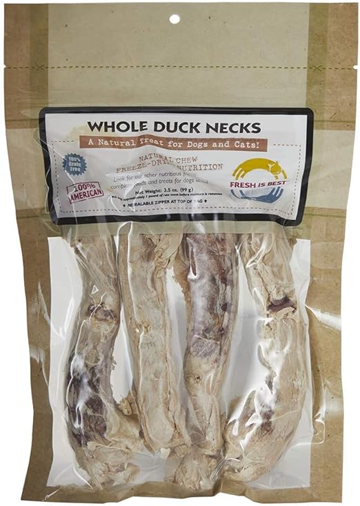 Fresh Is Best Freeze Dried Raw Duck Necks, Made in The USA