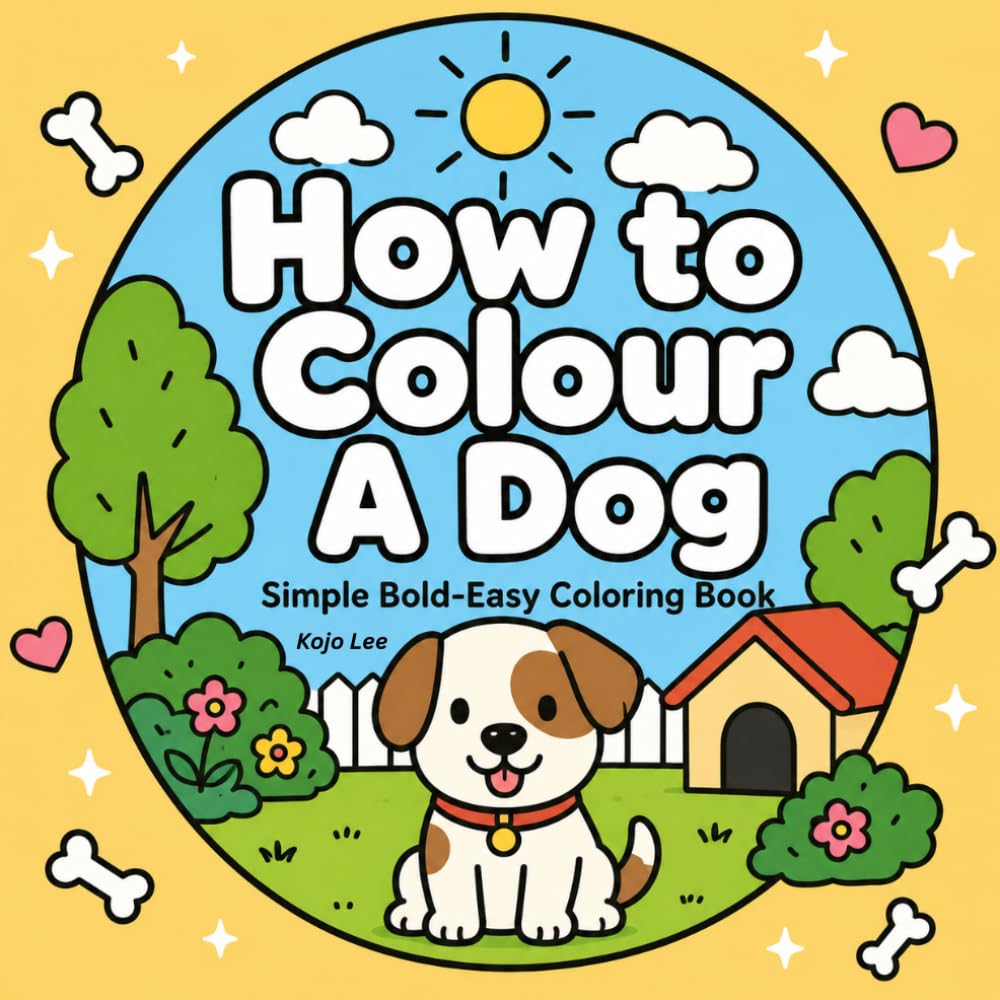 How to Colour A Dog: Simple Bold-Easy Coloring Book for Kids
