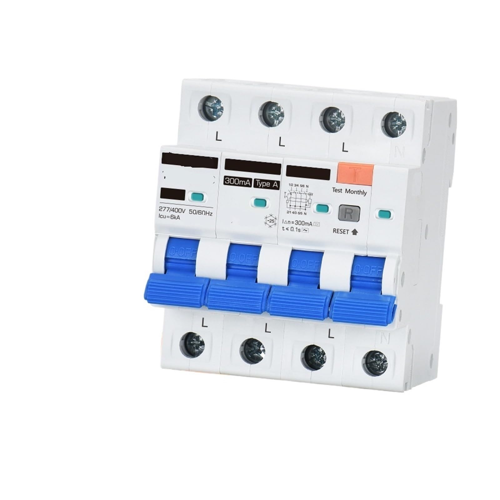 Cortacircuitos Mecanografíe un disyuntor de corriente residual 300ma 4P 3P-N 16A 40A 63A trifásico(16A)