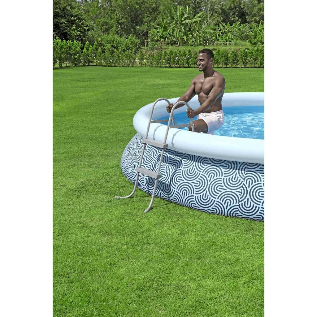 Échelle de Piscine Hors Sol Bestway Flowclear 2 marches antidérapantes 84 cm Cadre INOX résistant sécurité accès Facile pour Bassin baignade et Spa