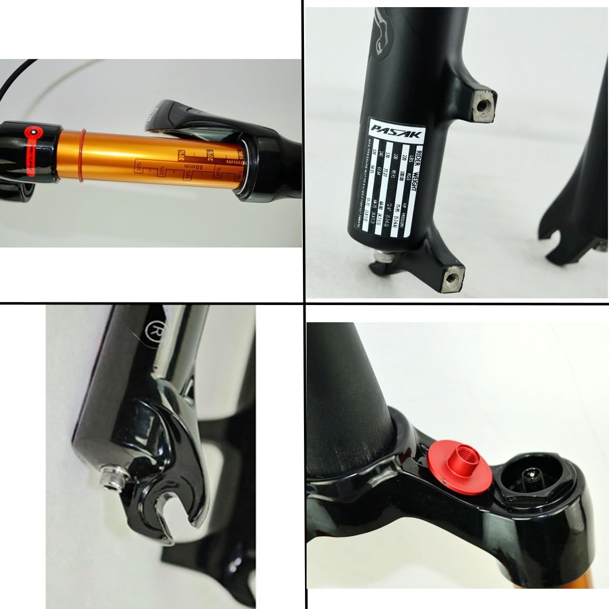 Horquilla de suspensión para Bicicleta de montaña MTB de 27,5 y 29 Pulgadas, Horquilla Delantera para Bicicleta, Tubo cónico de 1-1/8, Recorrido de 120 mm, liberación rápida de 9