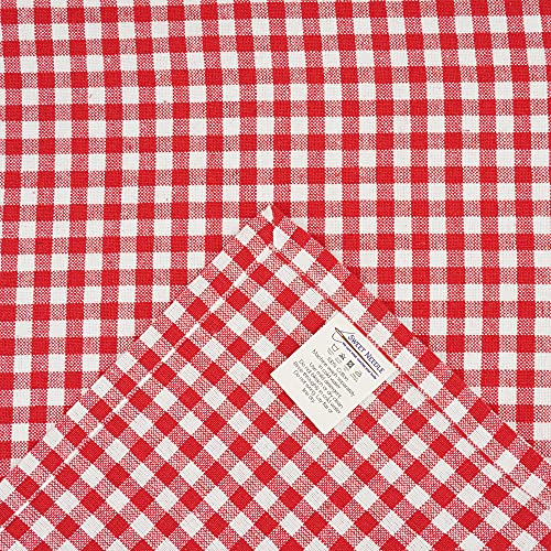 Sweet Needle Red White Vintage Farmhouse Check Cloth Napkins 20X20, Set Of 12, 100% Cotton Heavy Quality Woven Dinner Napkins For Home/Wedding/Party/Cocktail Napkins/Hotel/Restaurant/Bar/Daily Use #TOP5