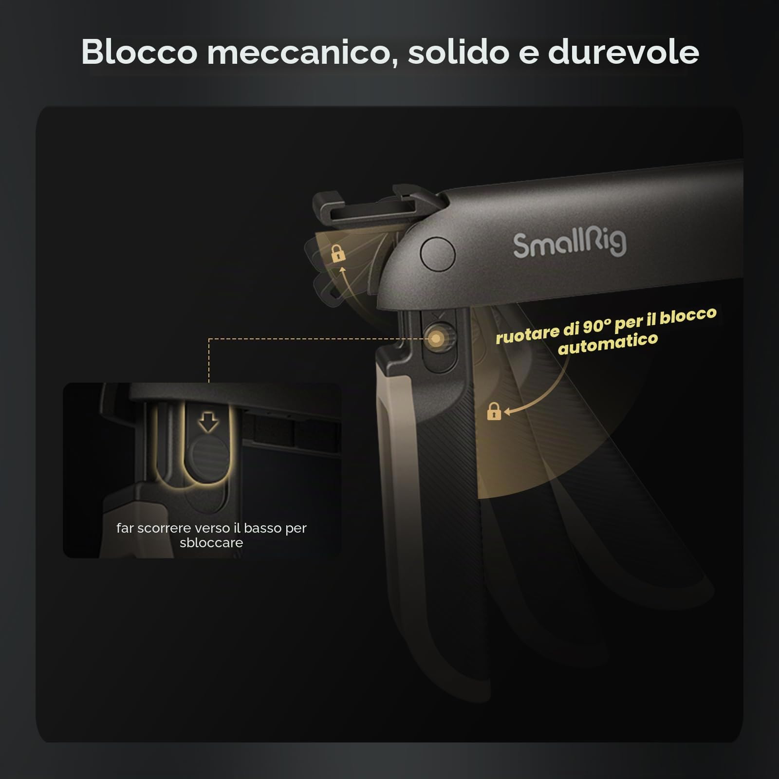 SMALLRIG Smartphone Video Rig Pieghevole, Phone Rig per Vlogging per Videomaker per iPhone 15/14/13/12 Pro Max per Samsung S10+ S10 S9 per Huawei P30 Pro e Altri Telefoni Android - 4047