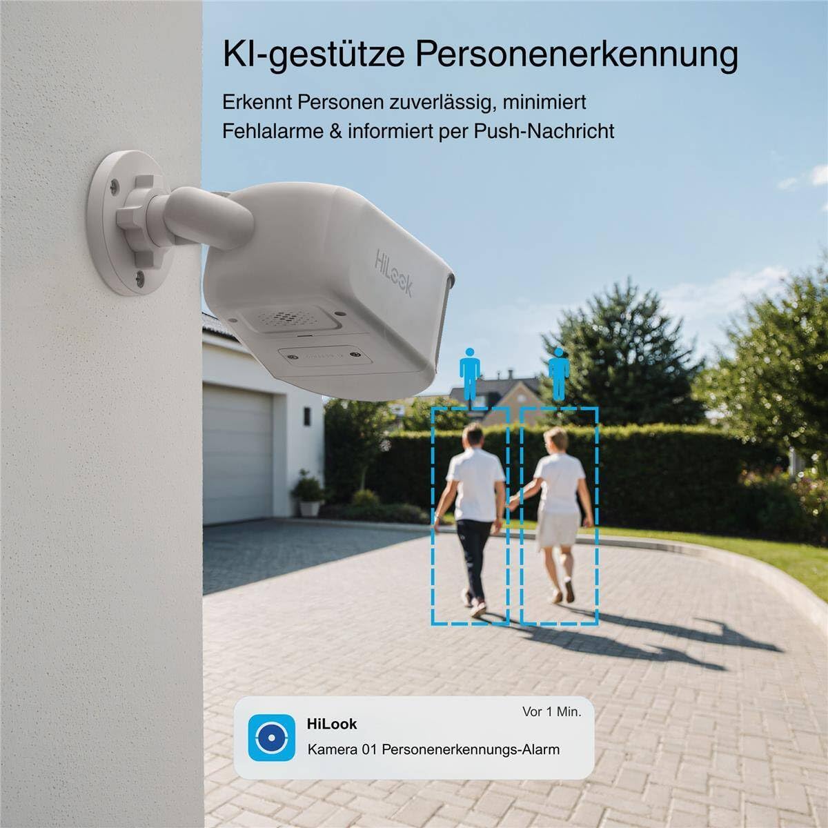 HiLook PoE Überwachungskamera aussen 4K 8MP 180 Grad ohne WLAN Nachtsicht