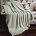 Home Soft Things Silver Throw Blanket Knitted Tweed Throw 50'' x 60'', Silver, Super Soft Cozy Warm Comfortable Breathable Throw for Living Room Chair Couch Bed Sofa Bedroom Home Décor