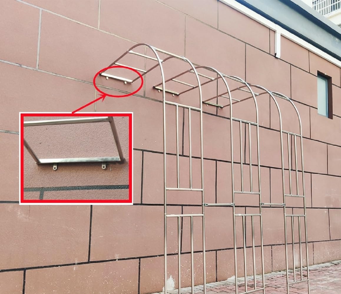 Ten metalowy łuk ogrodowy do roślin pnących, odporny na warunki atmosferyczne, z pergolą o średnim łuku, idealny do dekoracji ślubnych na zewnątrz (120 x 240 cm).