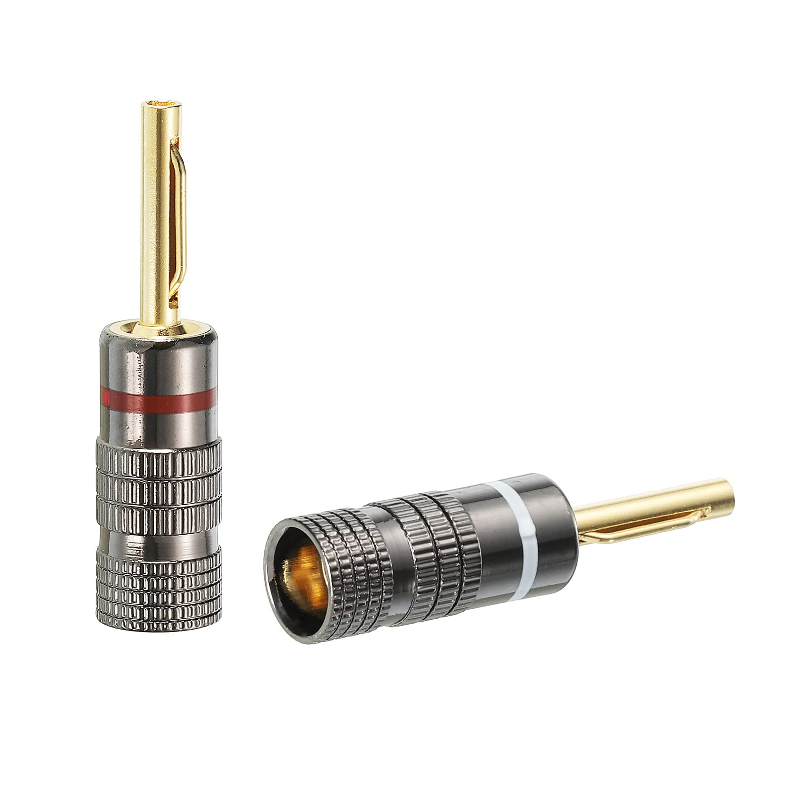 PATIKIL Banana Plugs Speaker Banana Plugs Pin Plug Closed Screw Type 3.5mm Gold-Plated Copper Red White for Speaker Wires Sound Systems - Image 4