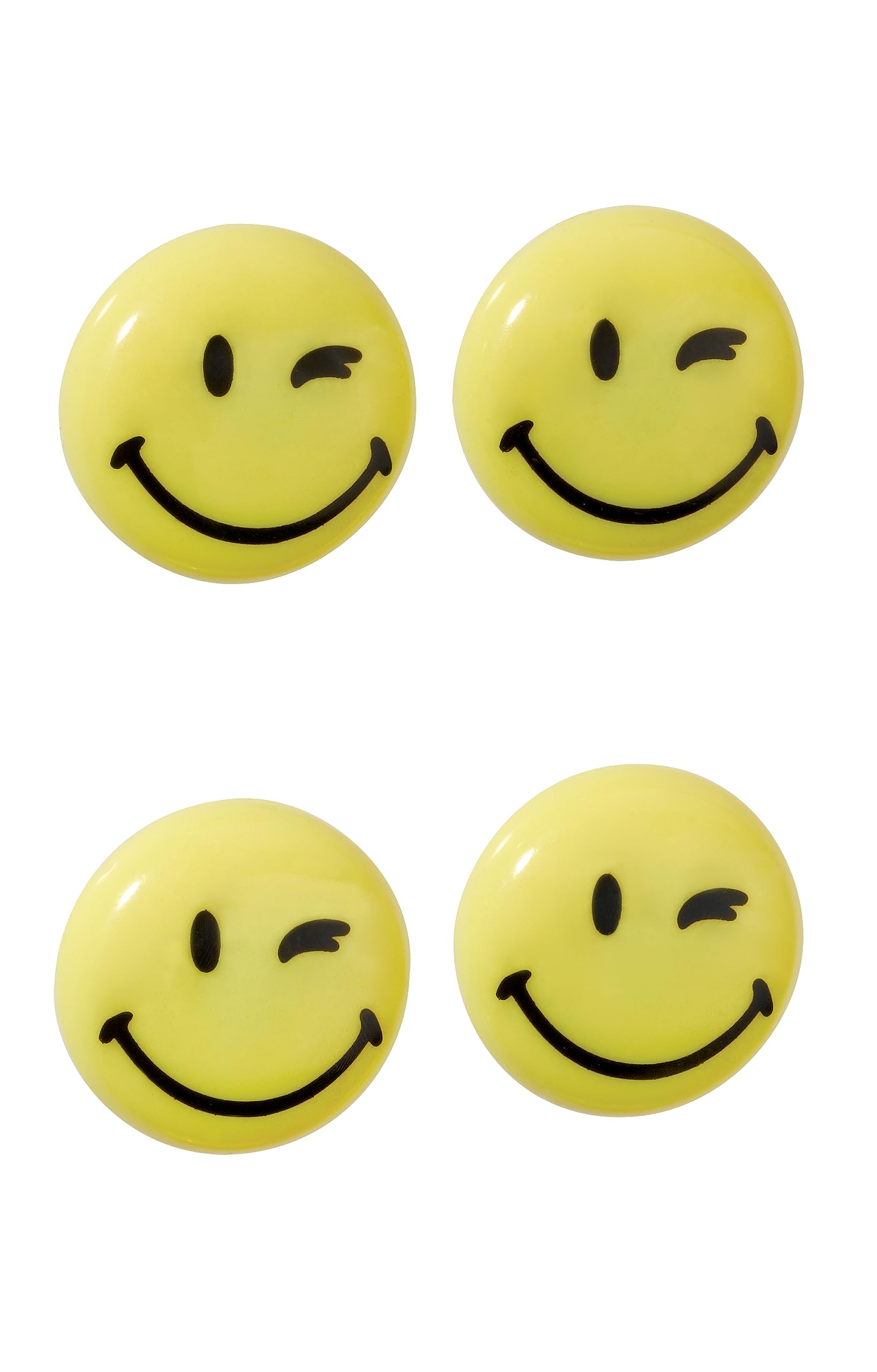Franken HM40S/4 magnes samoprzylepny motyw "Happy" (40 mm, 4 sztuki) żółty