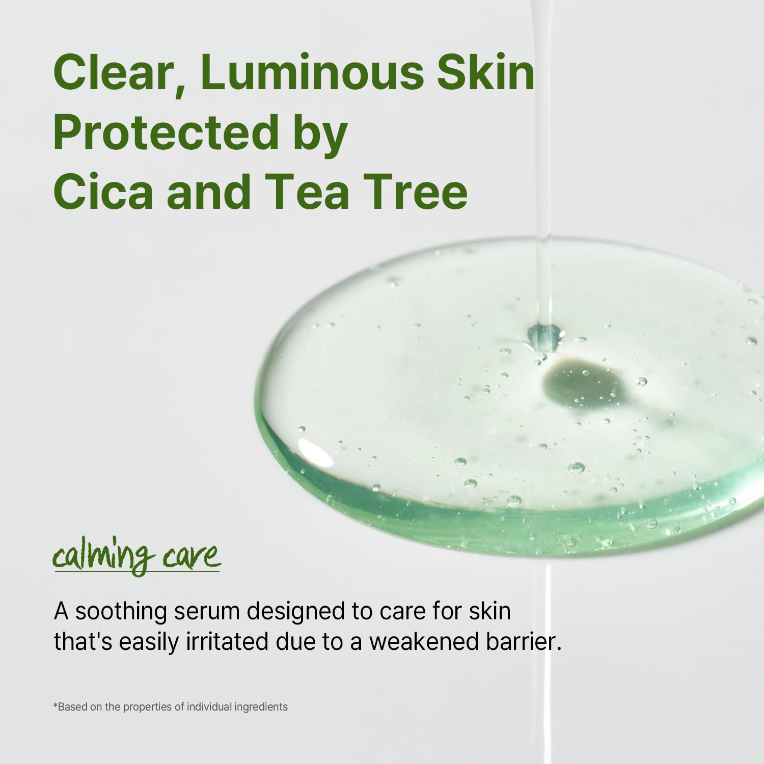 AVCA Cica Tea Tree Calming Serum 100ml(3.38 fl. oz) – Soothing for Redness & Sensitive, Blemish-Prone Skin, Oil Control,Korean Skincare - Image 3