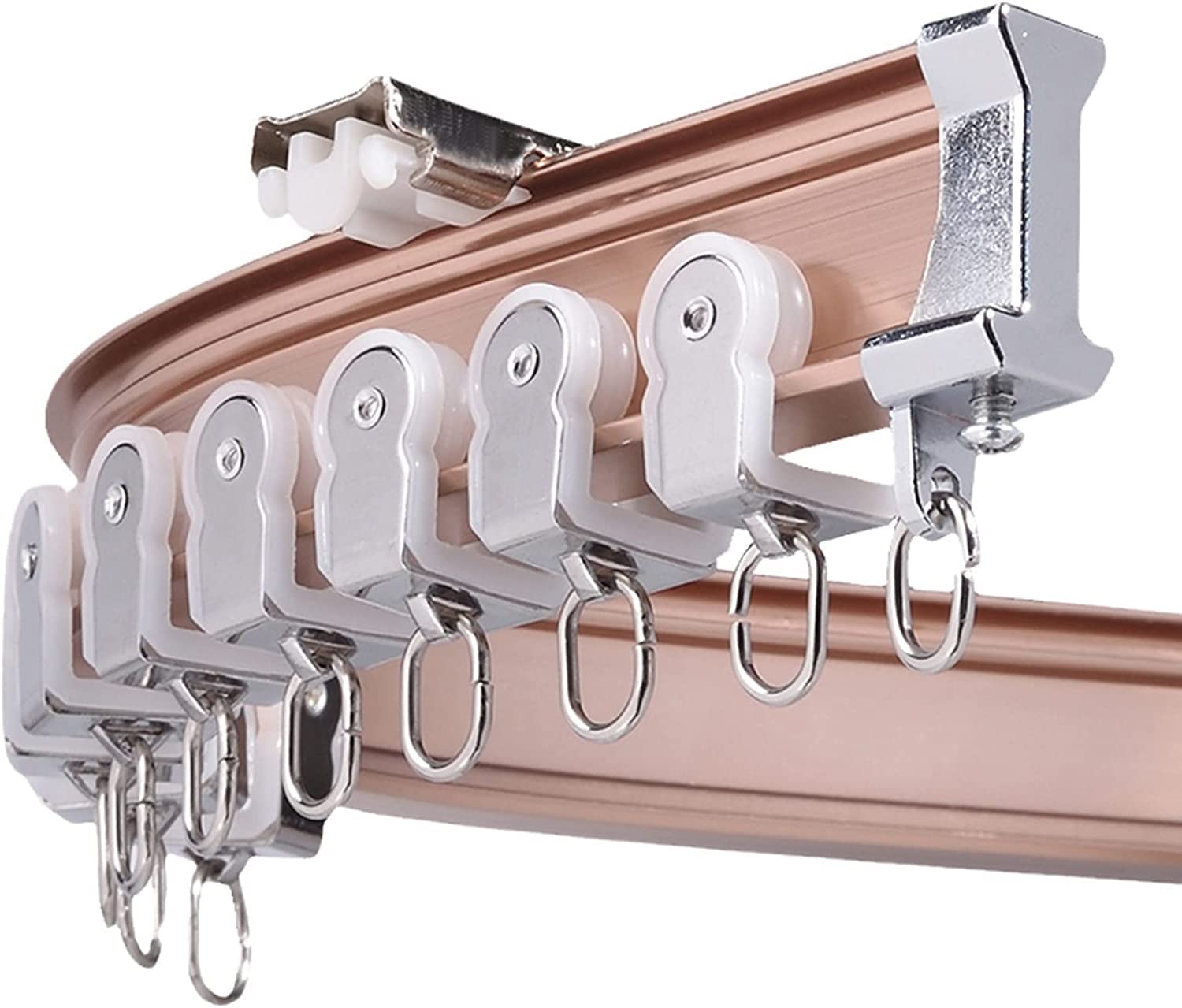 14 m flexibles Aluminium-Schiebesystem – platzsparender Raumteiler für Studio-Apartments, Krankenhäuser und Duschen – einfache Wandmontage mit Haken