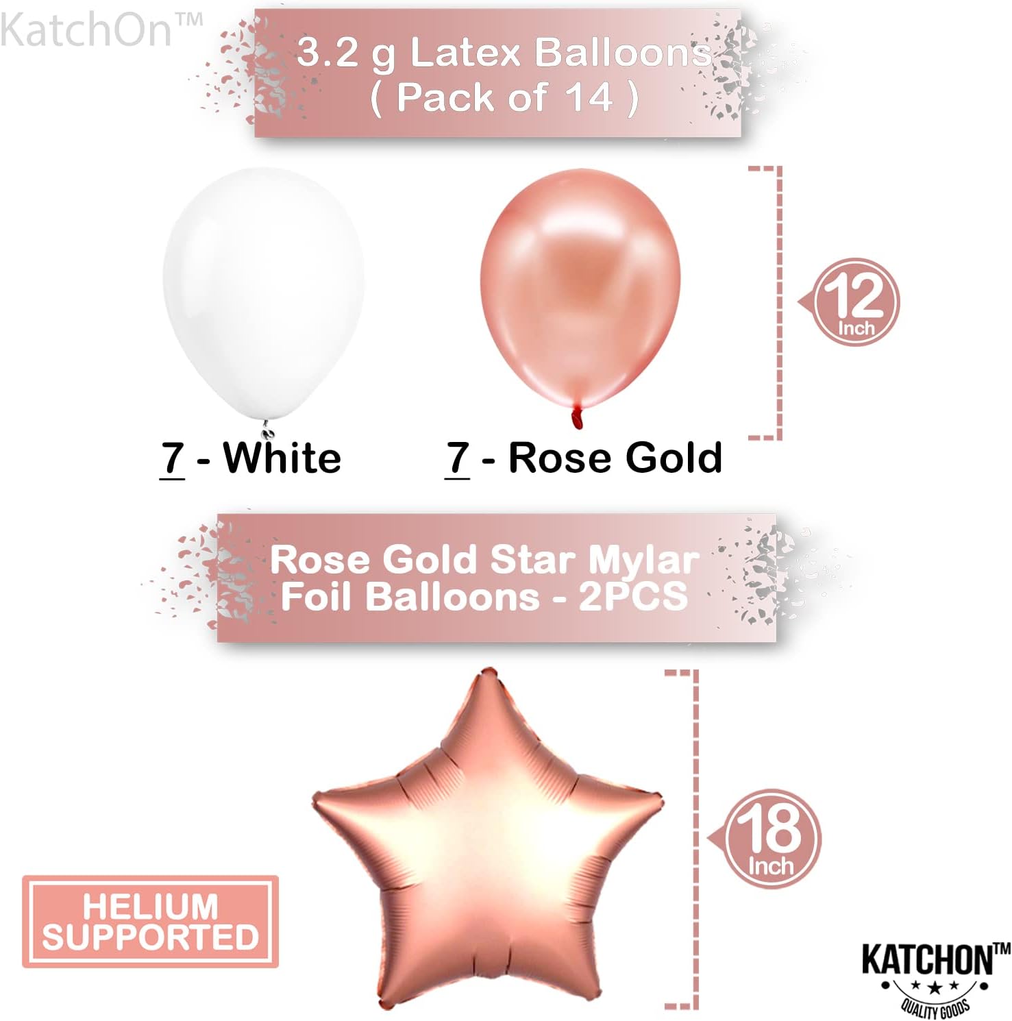 KatchOn, Rose Gold Graduation Decorations 2023 Set - Huge 40 Inch | Rose Gold 2023 Balloons | Rose Gold Balloons 2023 for Class of 2023 Decorations | Rose Gold Balloon Arch Kit, Grad Party Supplies