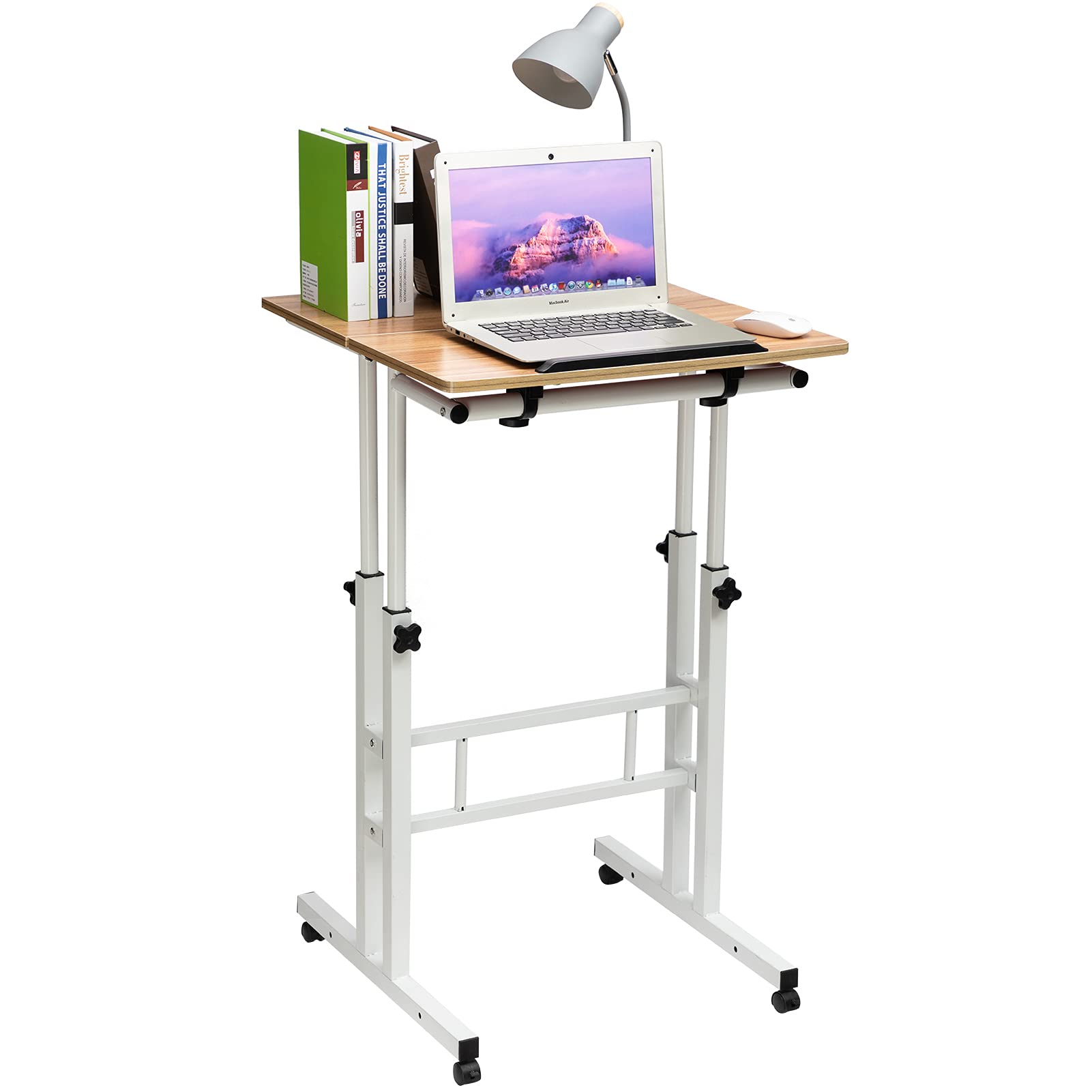BEJOY Laptop Desk Mobile Standup Computer Desk with Wheels PC Table