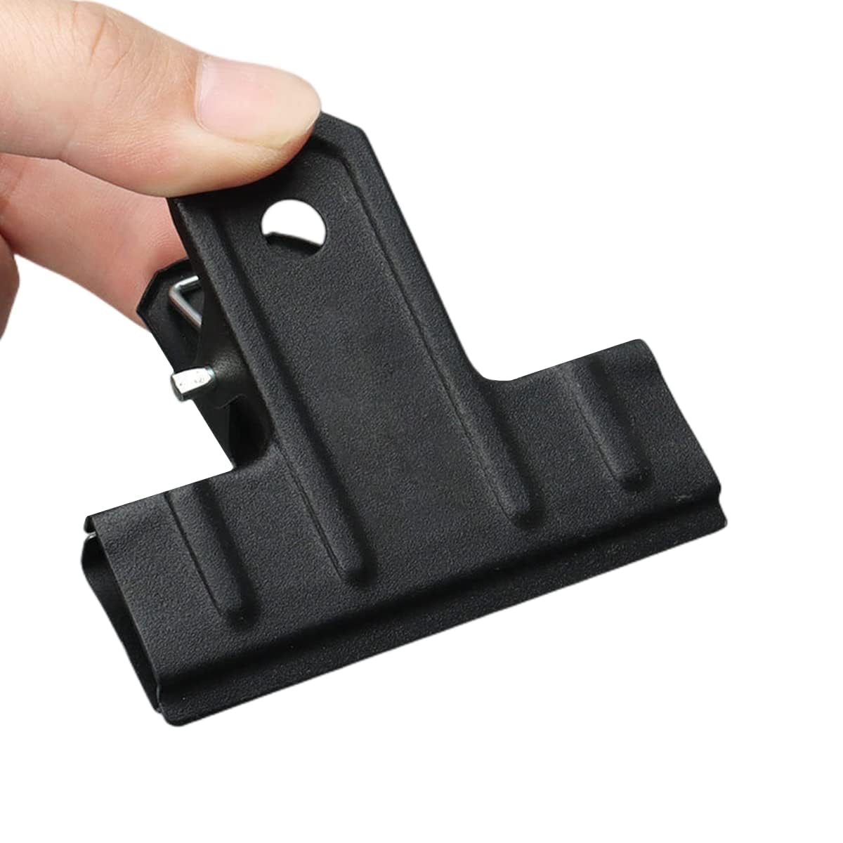 6 Pcs Black Large Bull Clips, Bull Hinge Clip Binder Clips File Money Clamps For Photos Papers Food Bags Art Crafts Office School And Kitchen 77 Mm