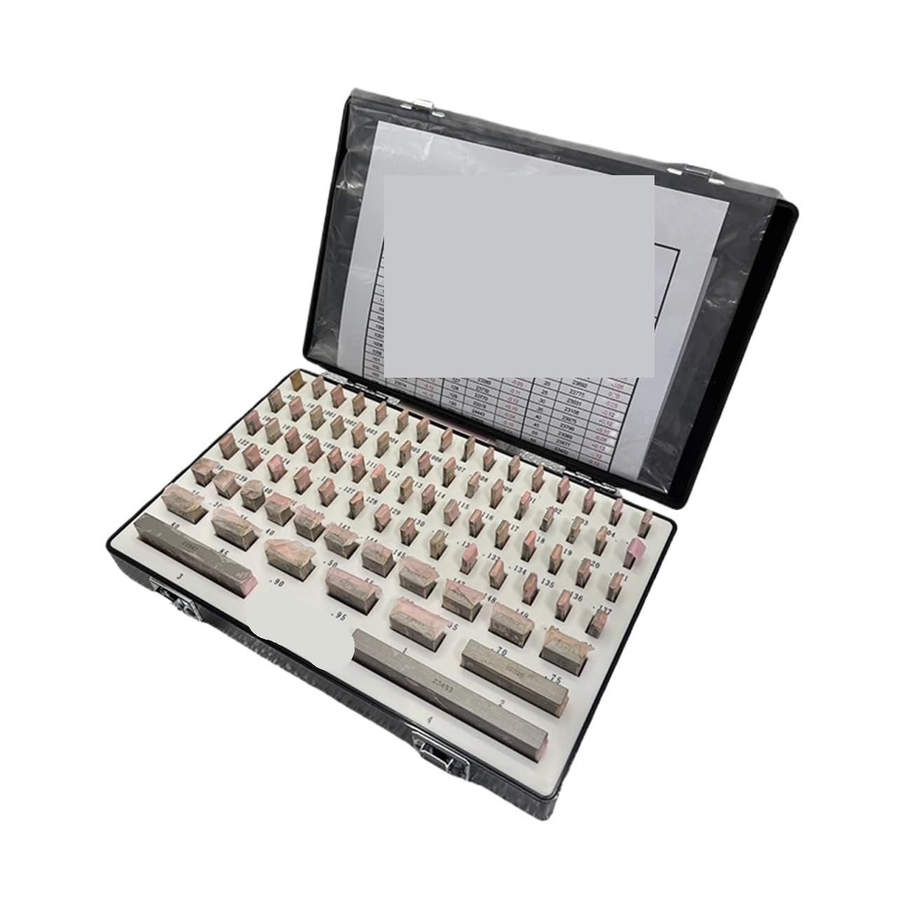 Bloques patrón, Juego de bloques patrón es, juego del inglés, grado, bloque acero alta velocidad
