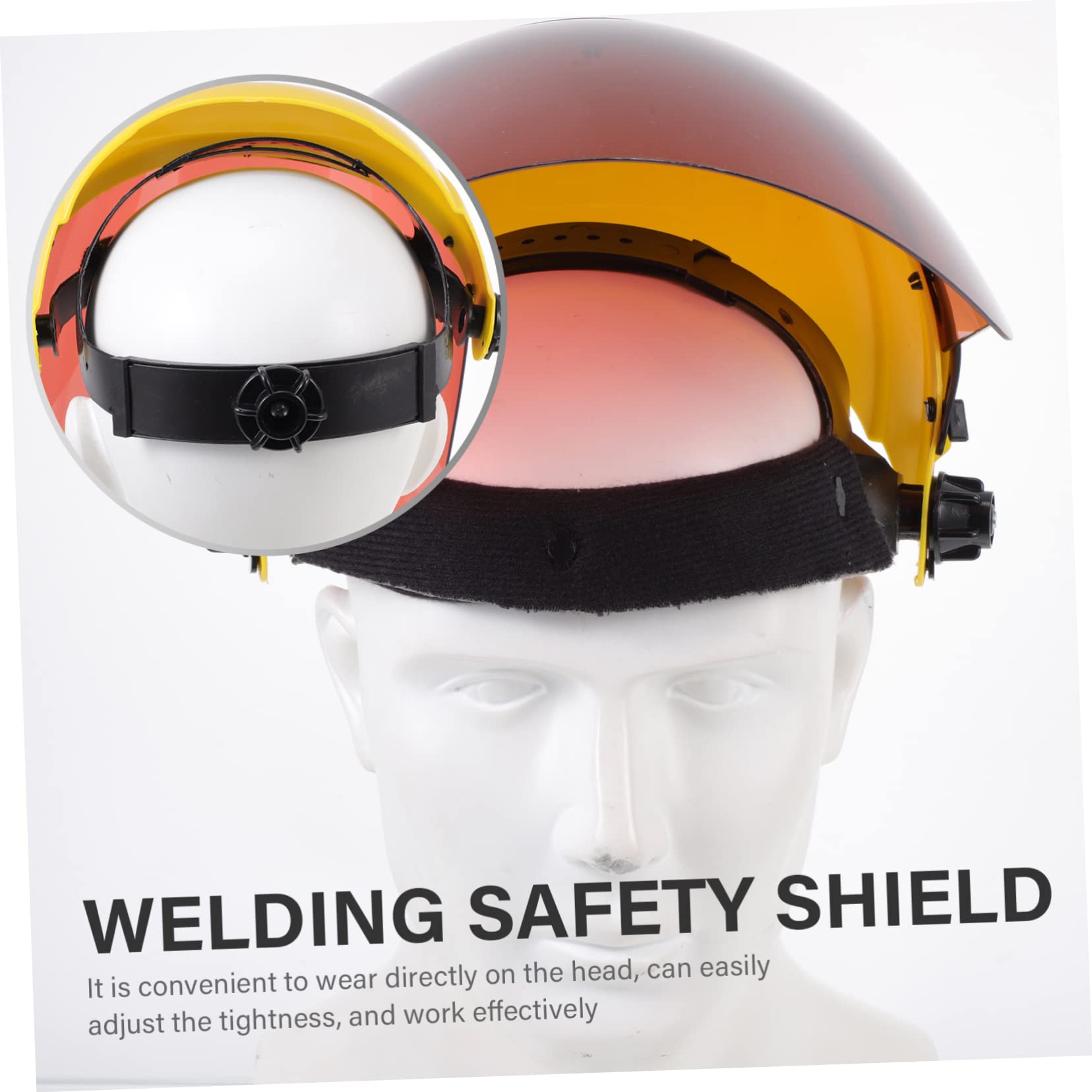 NUOBESTY Leichte Schweißerschutz Gesichtsmaske aus PC und PVC mit Kopfhalterung Schützt vor Staub und Spritzern für Bau und Heimwerkerarbeiten