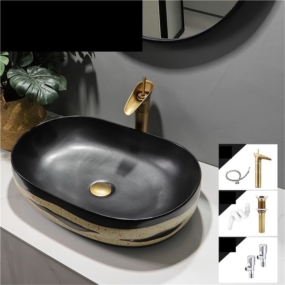 Lavabo Rettangolare da appoggio in Ceramica in Stile retrò per Bagno in Case Vacanza e Appartamenti - Elegante lavabo per bagni Raffinati