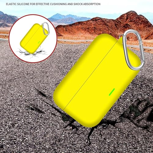 Image of Anvique Silicone Case Cover for Realme Buds T500 Pro, Shockproof Protective Earbuds Cover with Keychain Hook, Anti-Scratch Soft Silicone Skin, Full Body Protection Case (Yellow)