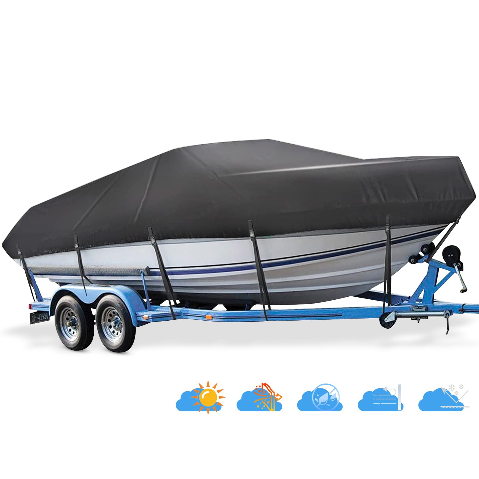 Mancro Boat Cover, Heavy Duty 17-19ft Waterproof Trailerable Boat Cover — Amazon image 9