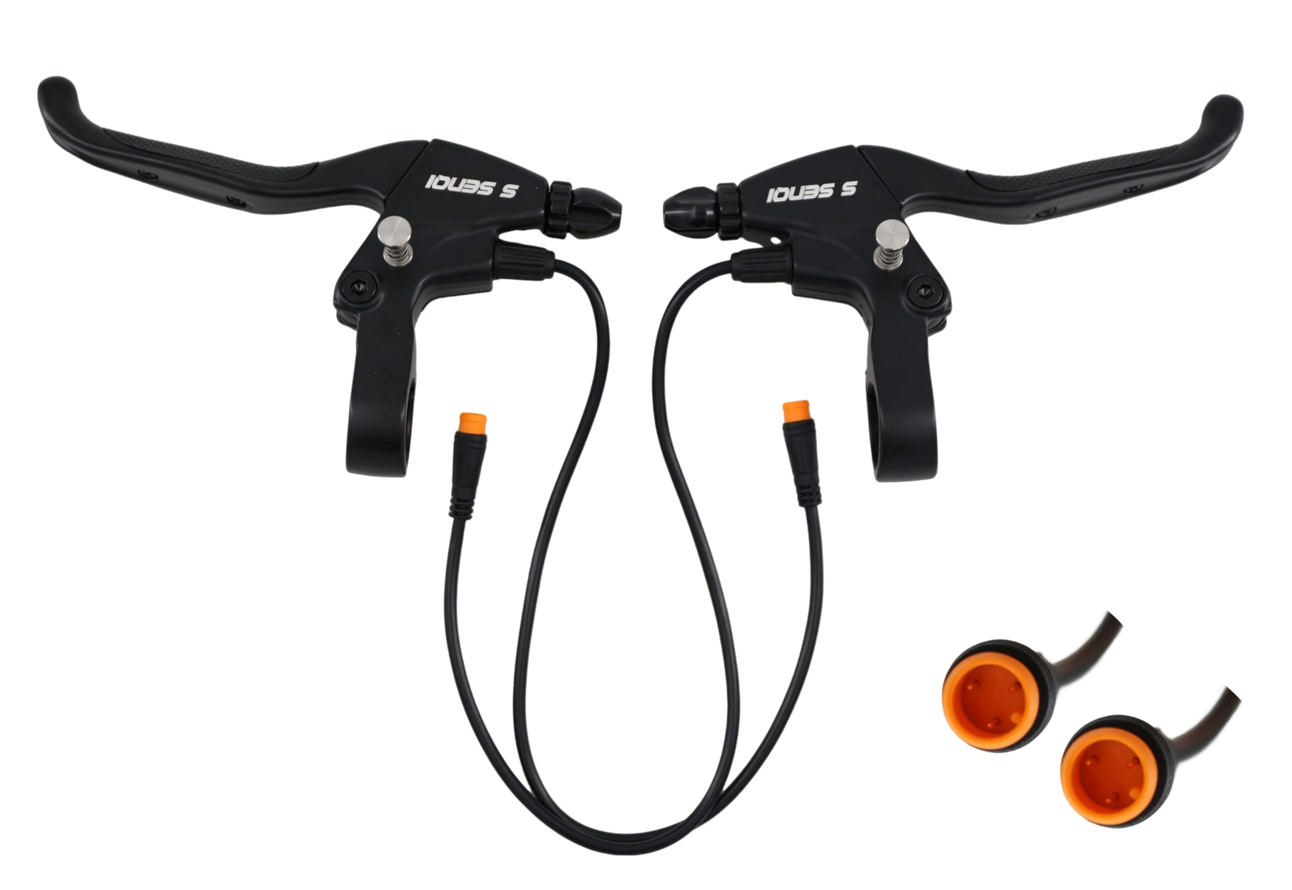 Levier de frein avec bouton de verrouillage pour vélo électrique, scooter électrique, tricycle, contrôle de sécurité avec design ergonomique, fil étanche à 3 broches (1 paire)