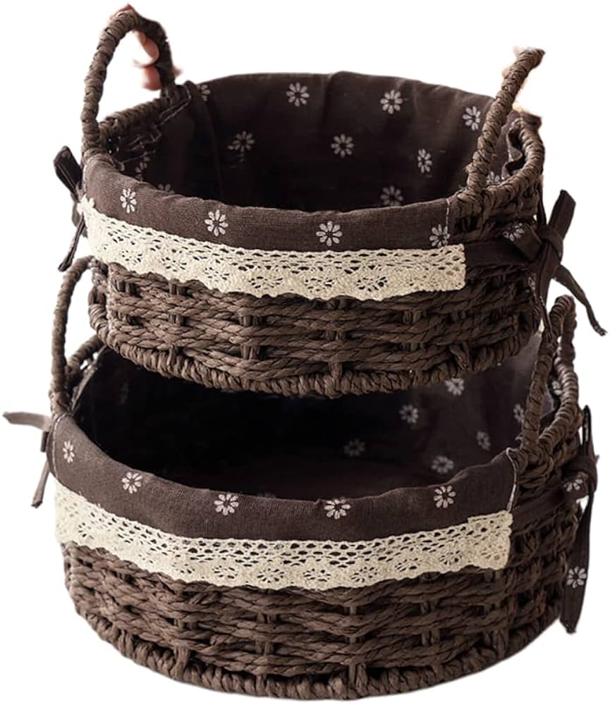 手編み 北ヨーロッパ 柳編収納かご