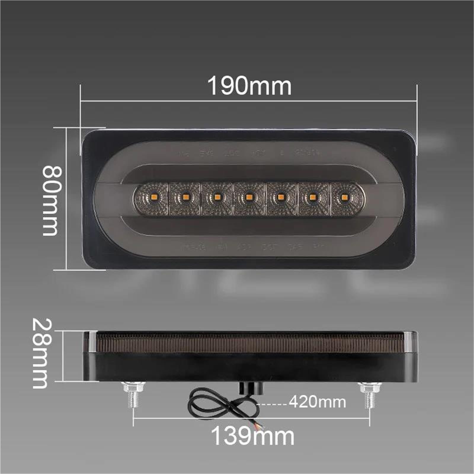 Indicatori Direzione Laterali Luce Per Camion Per Rimorchio Per Camper Per Pick-up Luci Posteriori Freni A LED 3 In 1 Indicatori Direzione Scorrevoli Stop Avvertimento(4pcs)