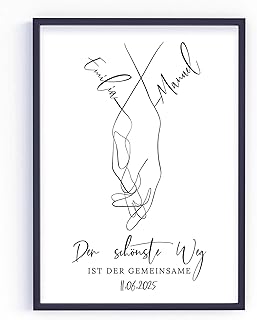 Geschenk zur Hochzeit | Hochzeitsgeschenk Hochzeitstag Jahrestag Valentinstag Jubiläum Brautpaar | personalisiert | Der schönste Weg Poster
