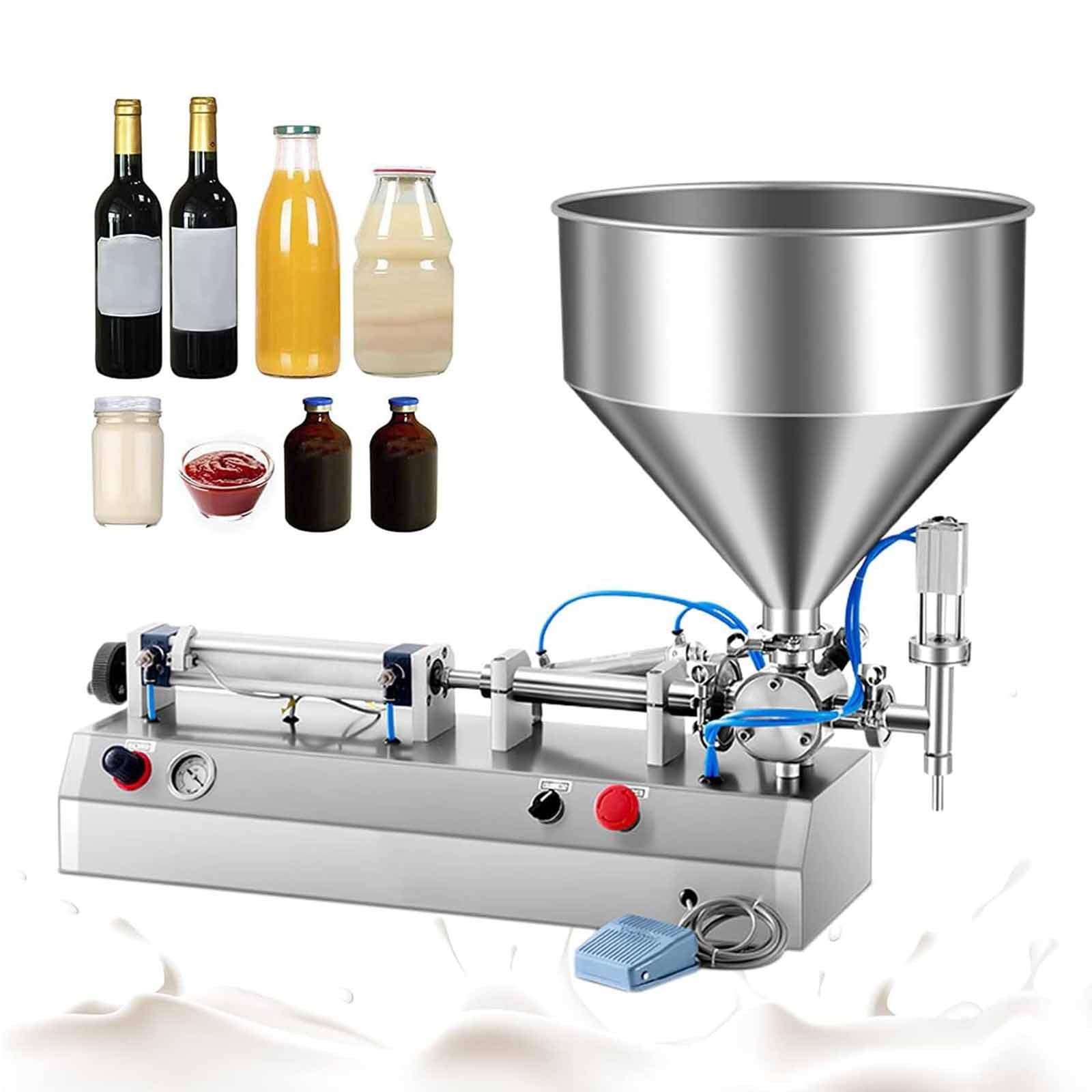XIVUIFOI Paste Filling Machine Automatic Horizontal Pneumatic Cream Filling Machine Stainless Steel Industrial Visco Liquid Filler Quantitative Filling