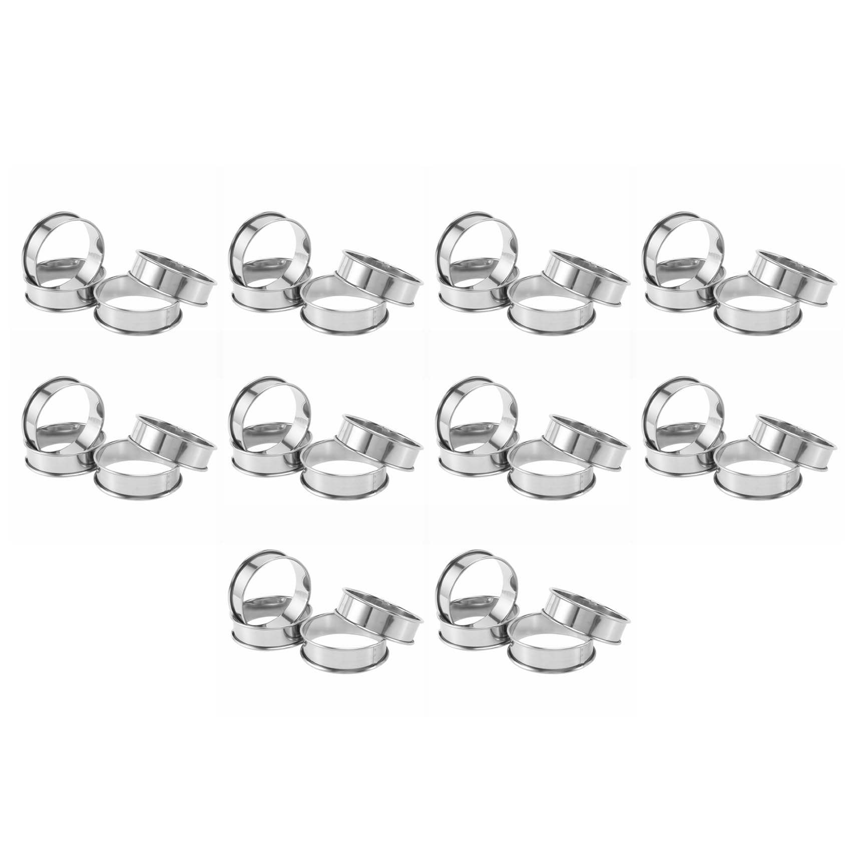 Hndhbfgrt Double Rolled Tart Rings, English Muffin Rings Professional Crumpet Rings Set of 40