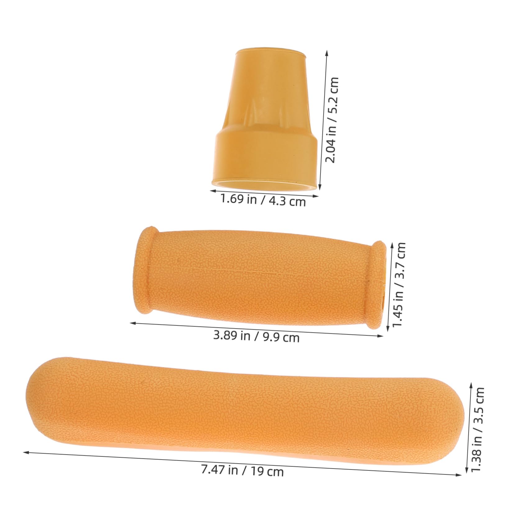 Krückenpolster 6 Stück aus Gummi, Gelbe Achsel und Griffpolster