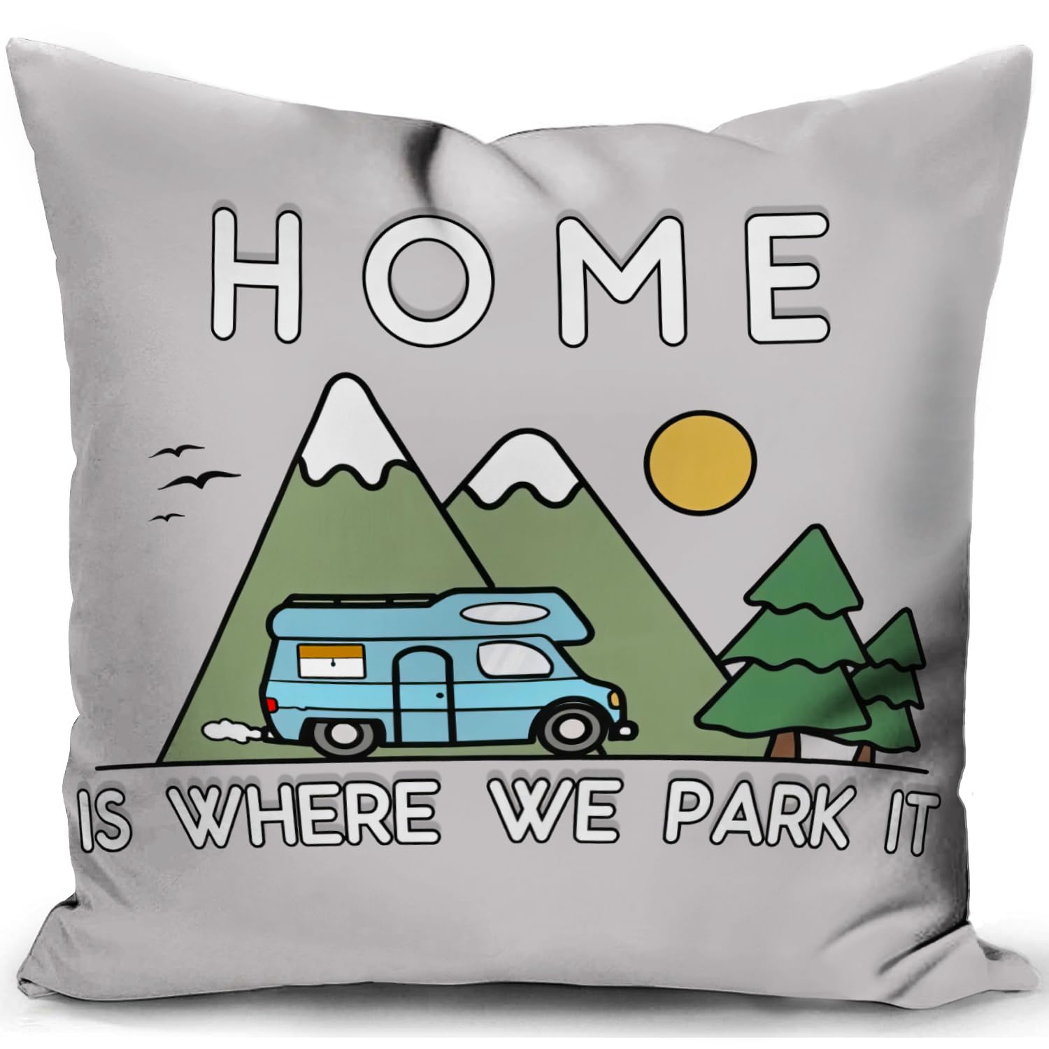 KUNQIAN wohnmobil zubehör Wohnwagen deko Camping Gadgets Geschenke Camper Kissenbezug 40x40 cm