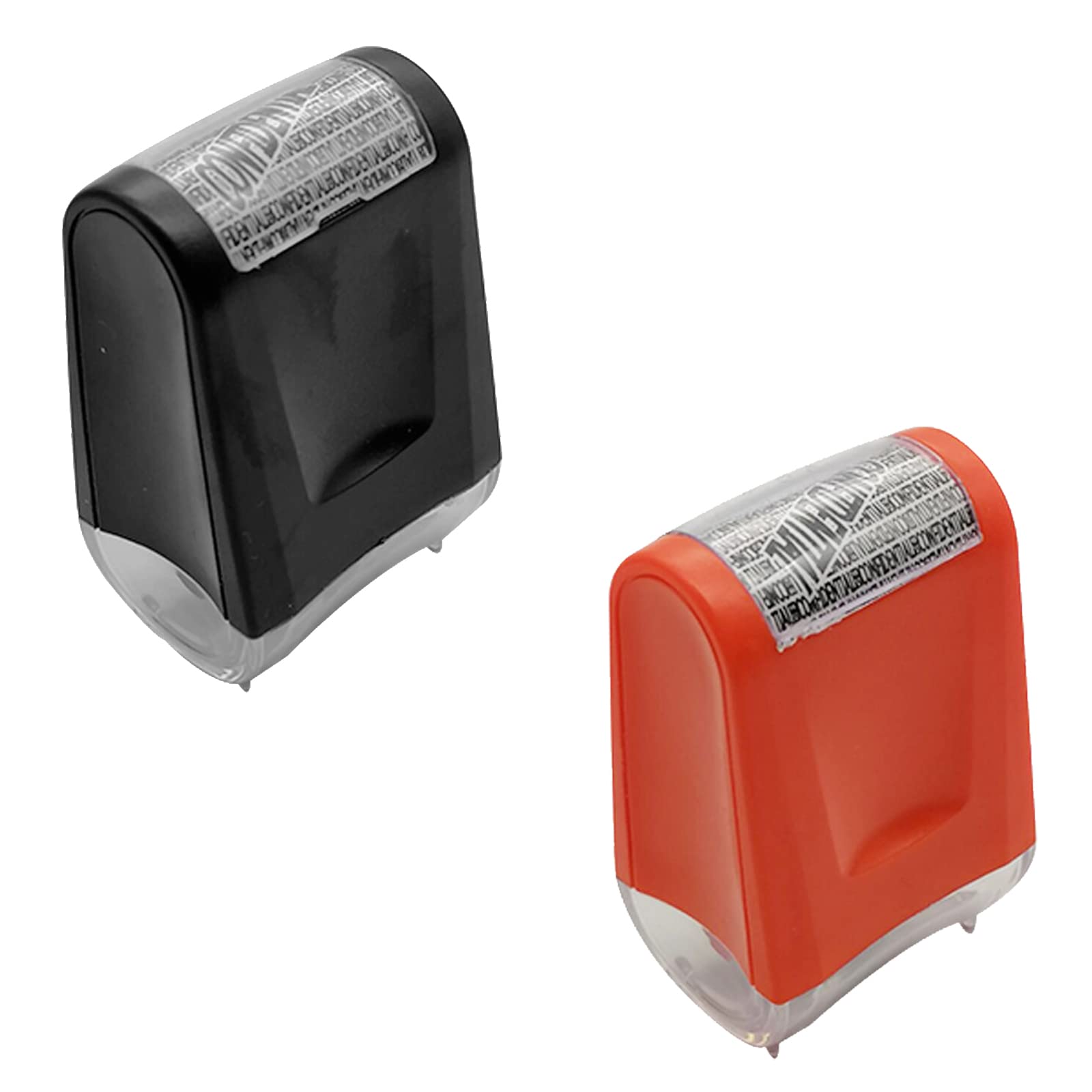 Woojfcang Red And Black 2 Pcs Data Defender Wide Roller Stamp Identity Theft Stamp Confidential Roller Stamp For Secure Confidential Id Blackout Security