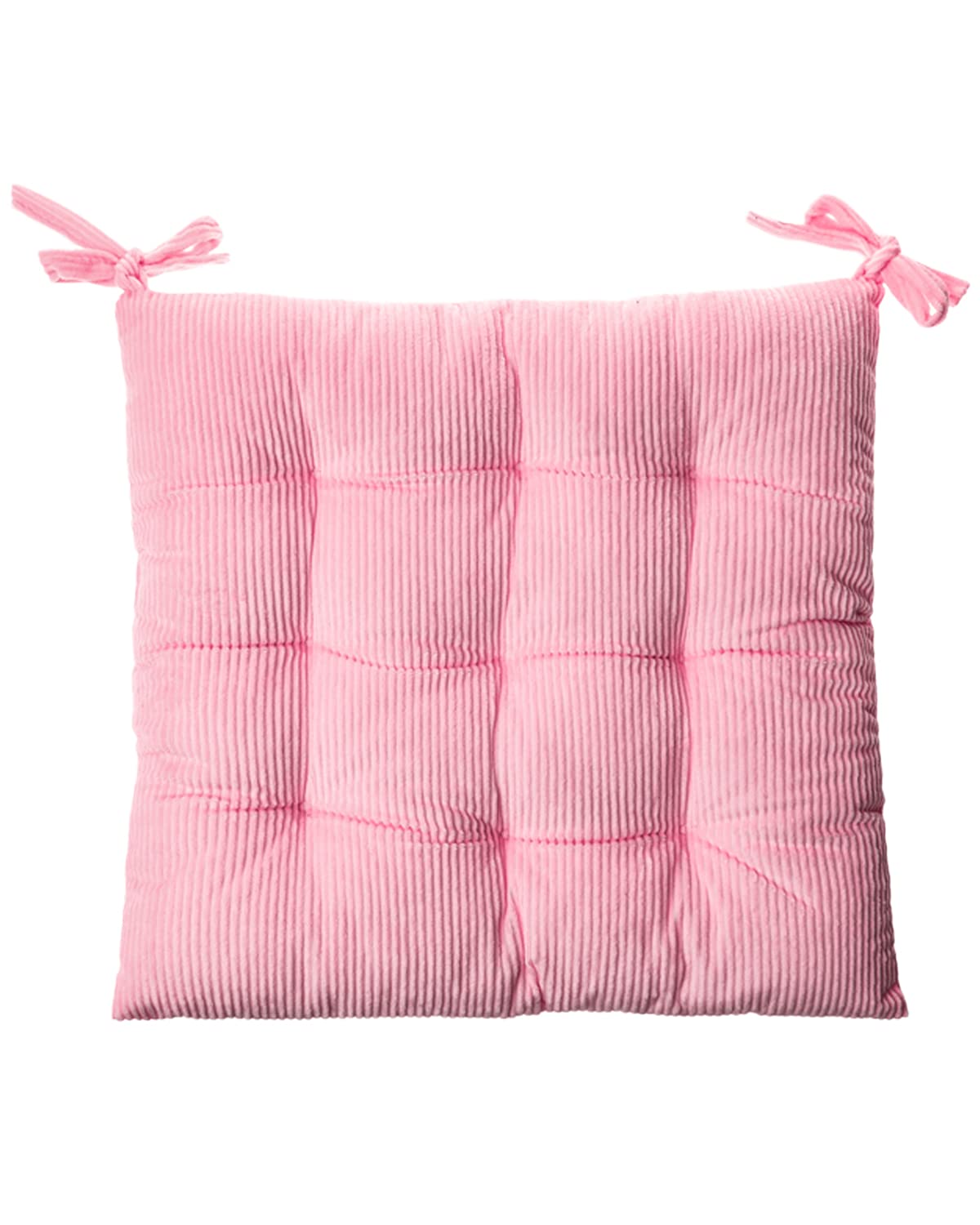 XQ HOUSE Corduroy Chair Cushion with Ties Ultra Soft Warm Floor Cushion for Kids Reading Nook Comfortable Square Seat Cushion for Adult 15.7”x15.7”, Pink