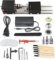 200W CNC Mini Máquina de Torno DIY Madeira Madeira Torno Fresadora Grânulos de Polimento Furadeira Conjunto de Ferramentas Rotativas