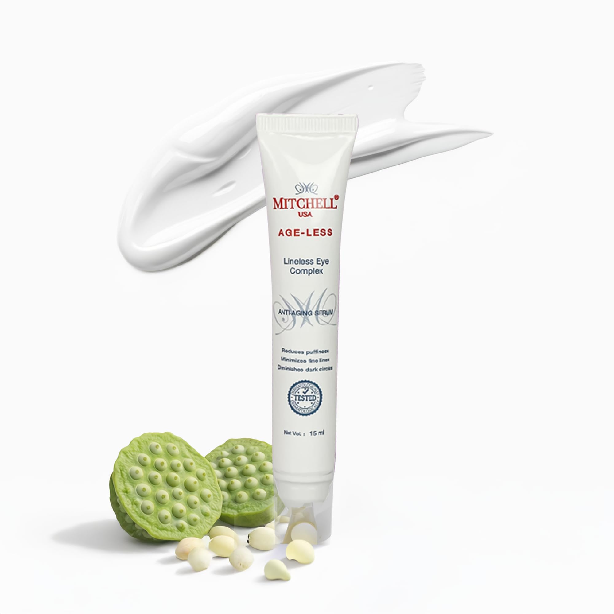 Lineless Eye Serum – Peptide & Lotus Bio-Repair – Reduces Dark Circles, Wrinkles & Puffiness Lightweight Anti-Aging Formula 15ml