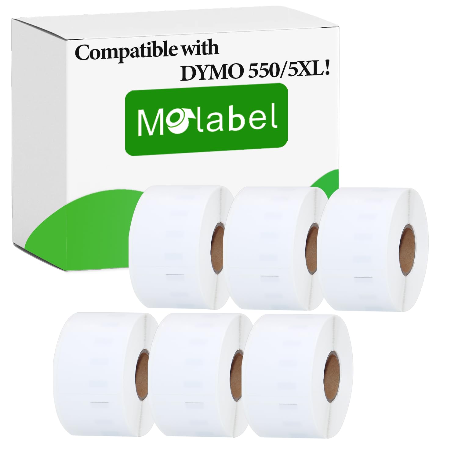 Etichette - 6 Rotoli per Dymo S0722400 99012 36 x 89mm - Compatibili con le Stampanti Dymo LabelWriter 550-260 Etichette per Rotolo