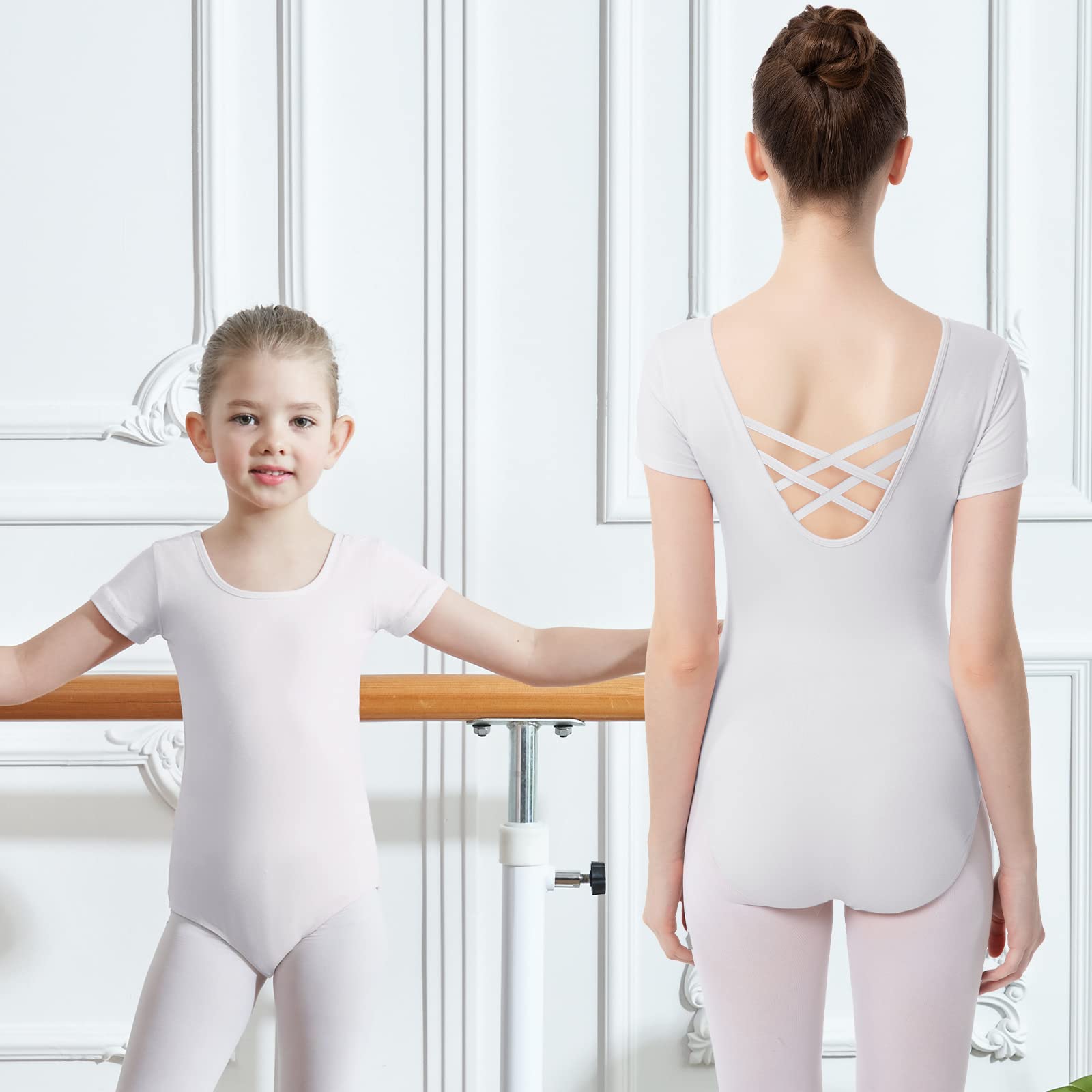 Body Taniec Klasyczny Dziewczęcy Kobiety Ballet Body Leotards Bawełna Krótki Rękaw Artystyczne Body Gimnastyka Dla Dziewcząt i Kobiet