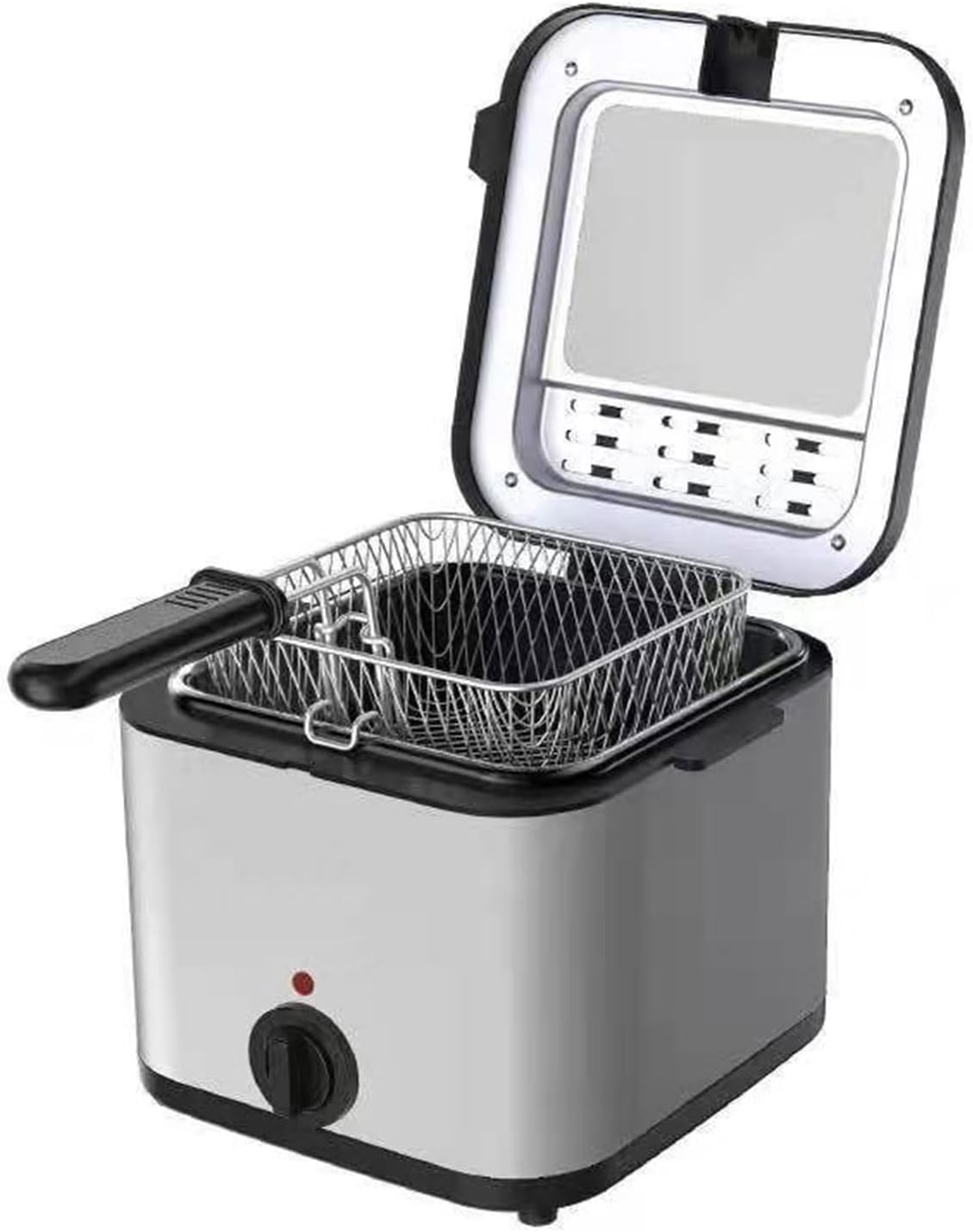 Electric deep Fryer, 2.5 Liter Capacity, 1500w Removable Frying Basket with lid, Adjustable Temperature, Suitable for Home Kitchens