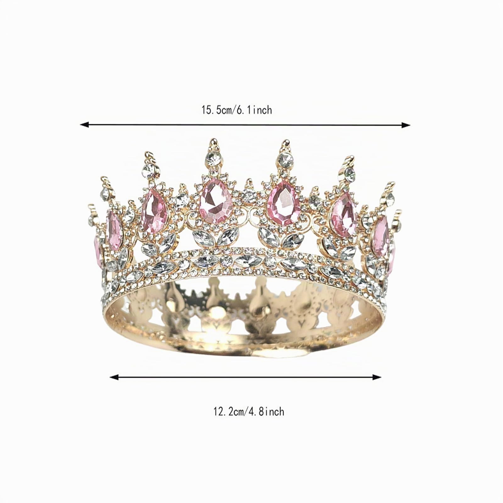 Corona dorata, elegante e scintillante, per donne e ragazze, corona della principessa di tiara, corona di principessa, corona di compleanno, corona di compleanno per adulti