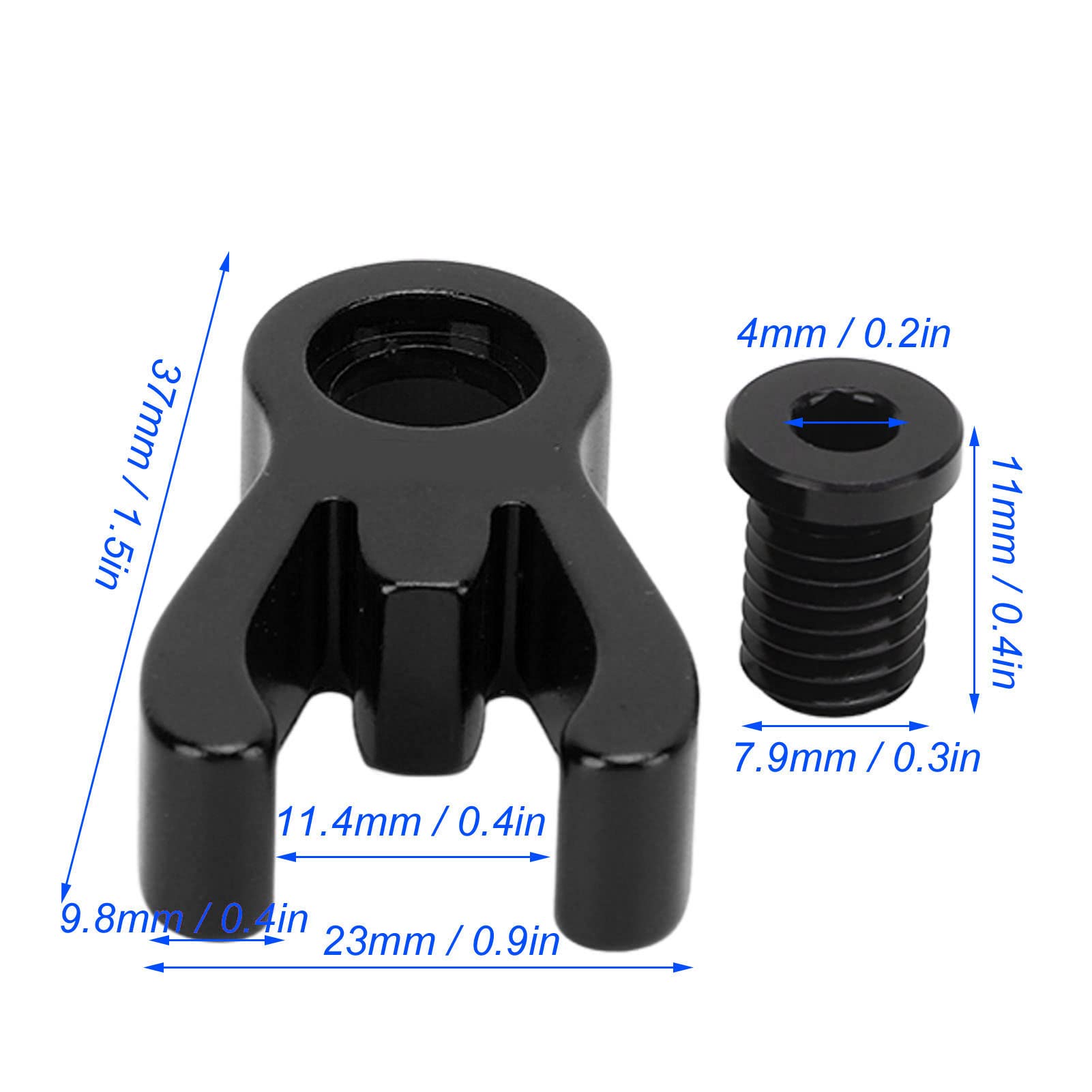 Yuecoom Handlebar Catcher, Stem Catcher for Folding Bike, Front Tube Fixing Buckle with Screw, Aluminum Alloy Bicycle Stem Buckle, Tube Catch (Black)