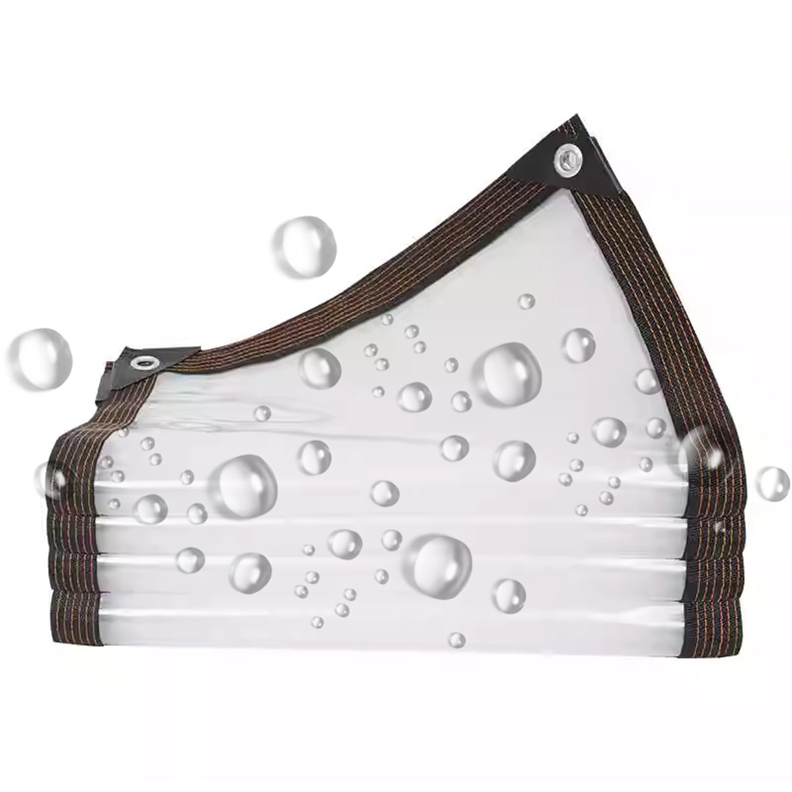 Abdeckplane Wasserdicht 8x2m, Plane Transparent Mit Ösen, Kunststoffplane Durchsichtig, wasserdichte Gewebeplane, Outdoor Schutzplane, Regenschutz Reißfeste