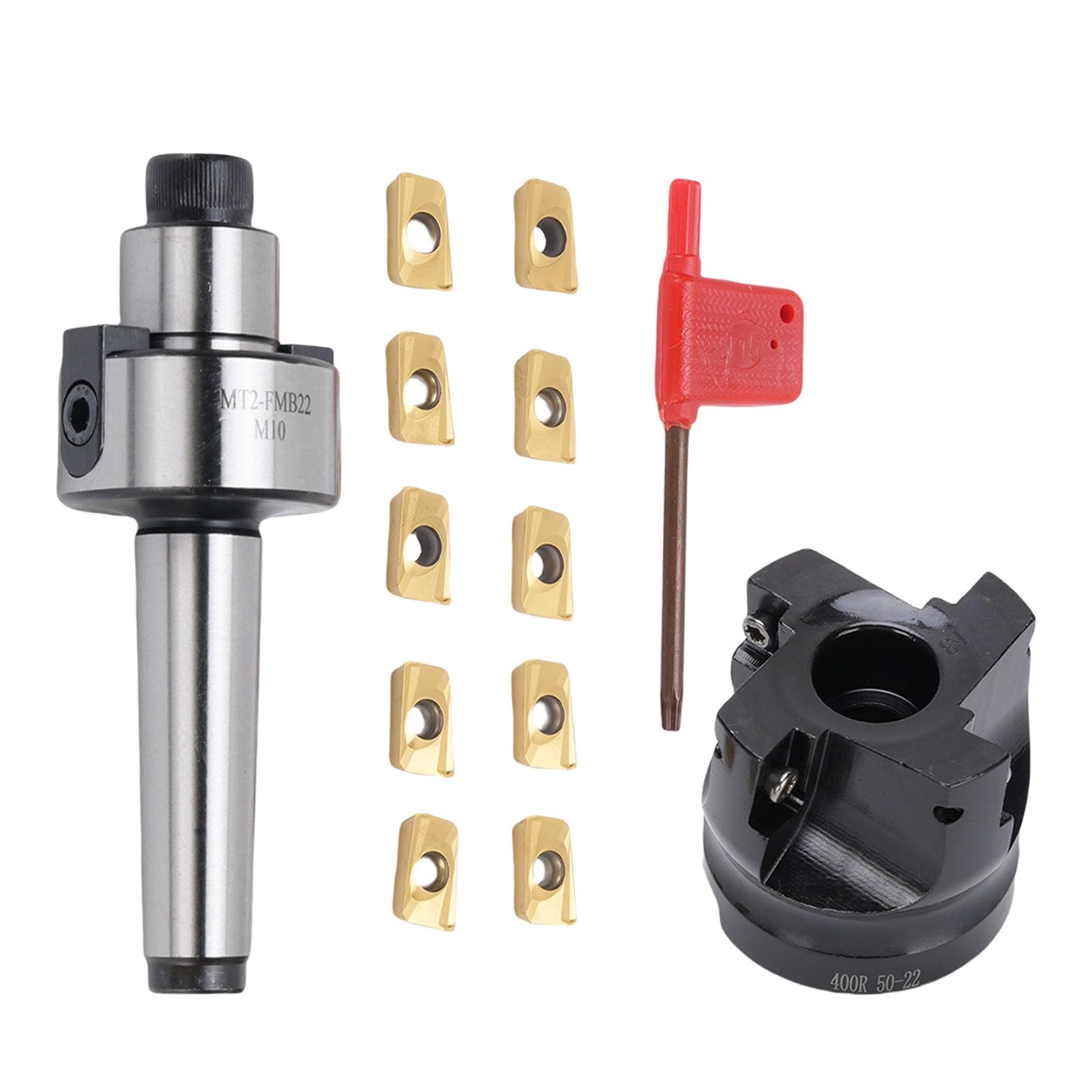 Kit Fresa per Spianatura Ad Alta velocità con Supporto 400R-50-22 e Inserti in Metallo Duro per Fresa CNC