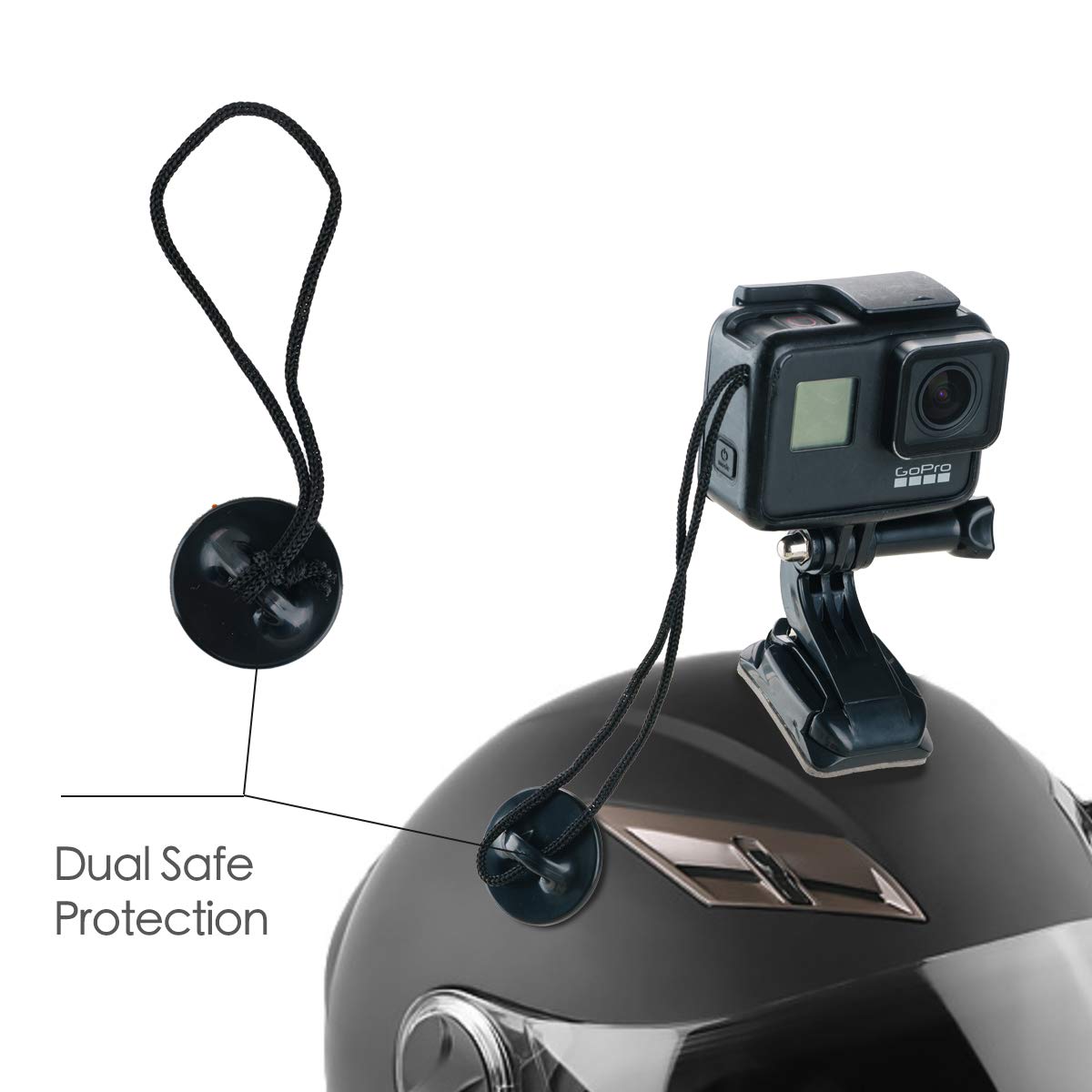 PROVO Supporto per Moto Helmet Kit di Accessori, per Action Camera Compatibile con Black GoPro 8/7/6/5/4