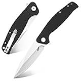 Eafengrow EF240 Folding Knife D2 Steel Blade G10 Handle EDC Tool Pocket Knives for Outdoor Working Camping (black)